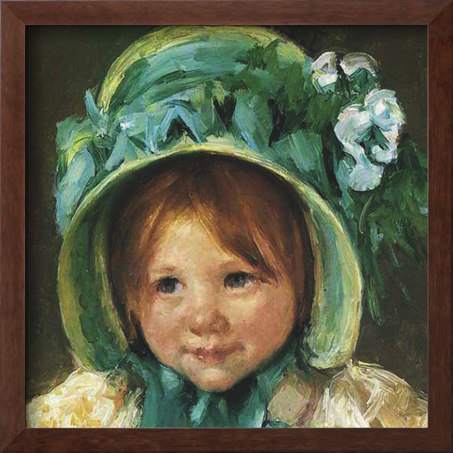 Child in Bonnet detail - Mary Cassatt Painting on Canvas